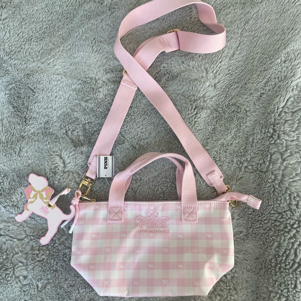 LoveShackFancy X PINK Checkered Crossbody Bag